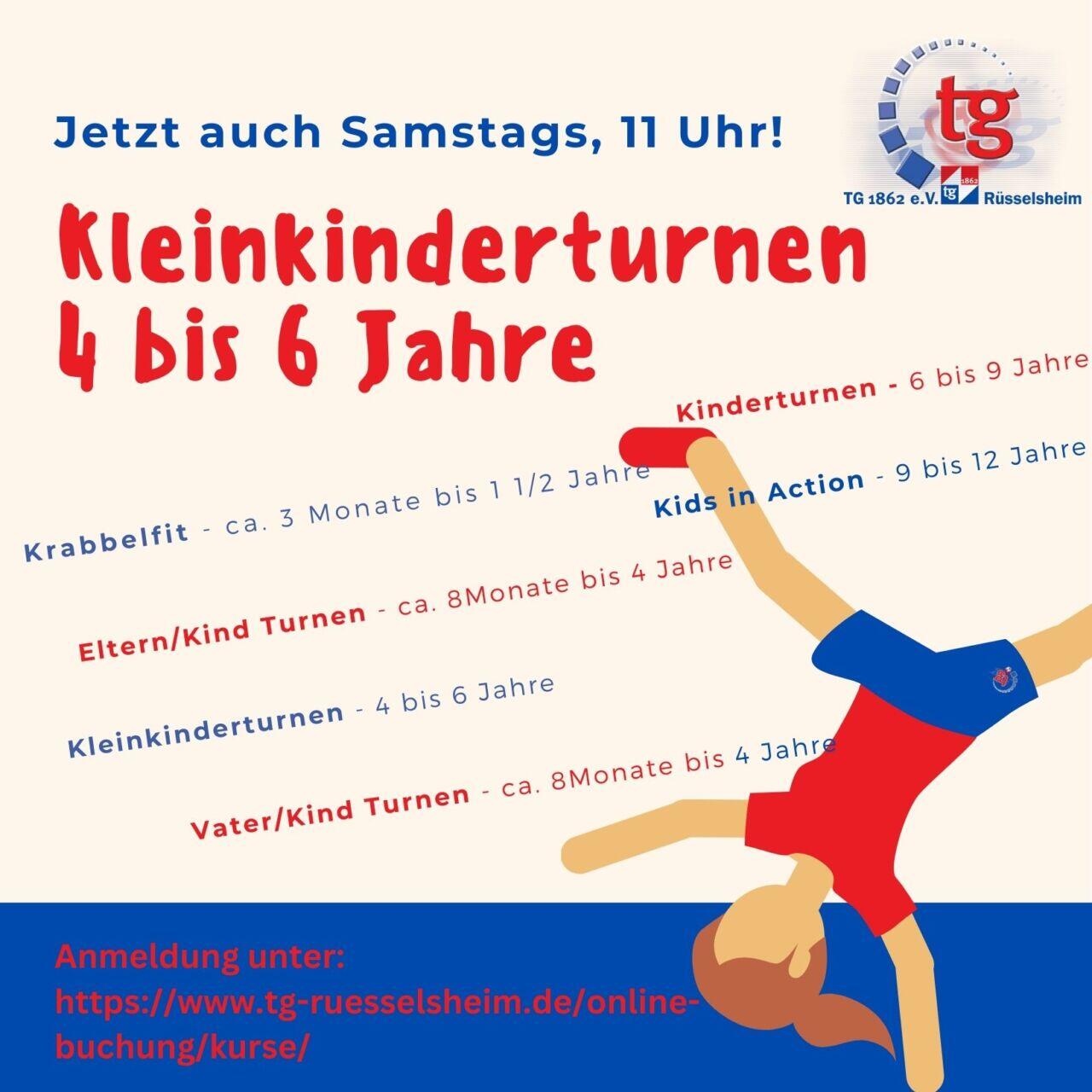 Kleinkinderturnen, 4 bis 6 Jahre, jetzt auch Samstags