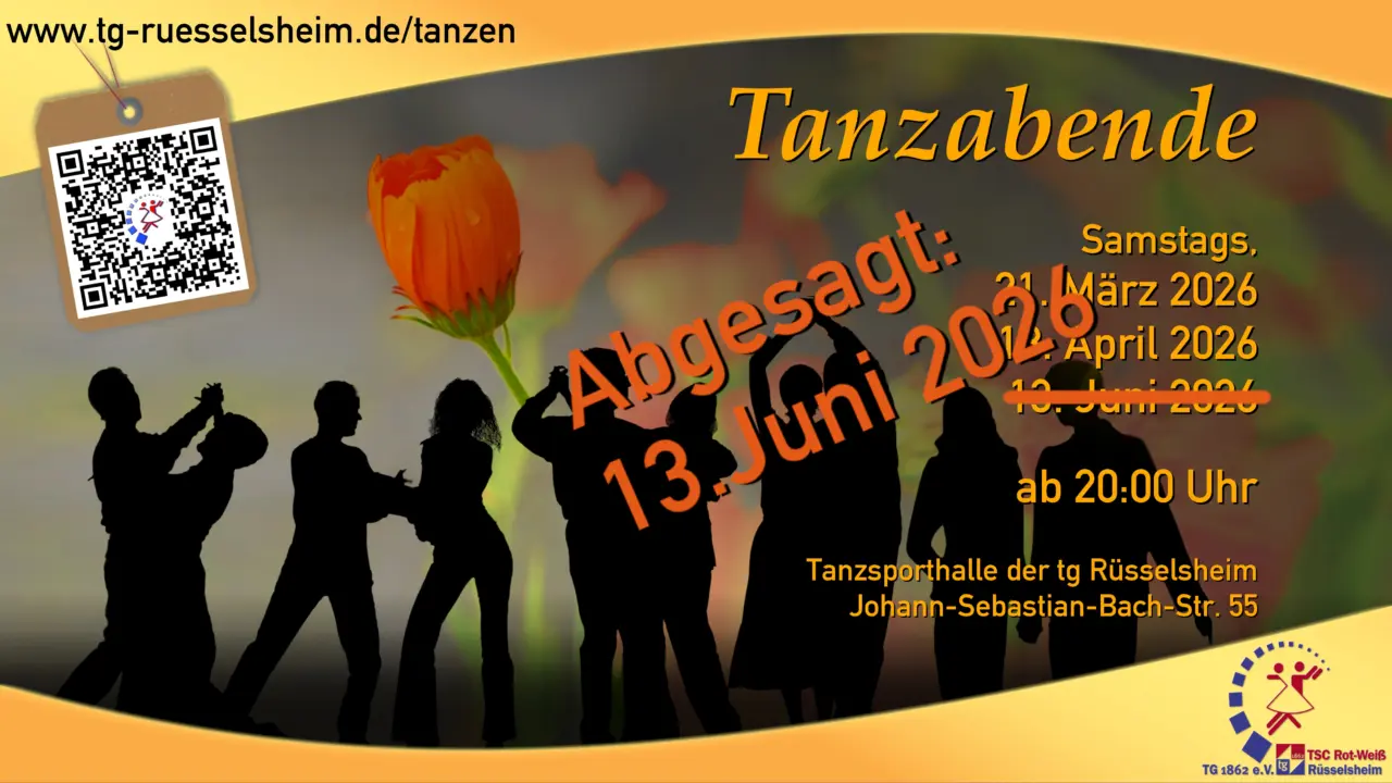 Tanzabende in der tg, 2026, 13. Juni abgesagt